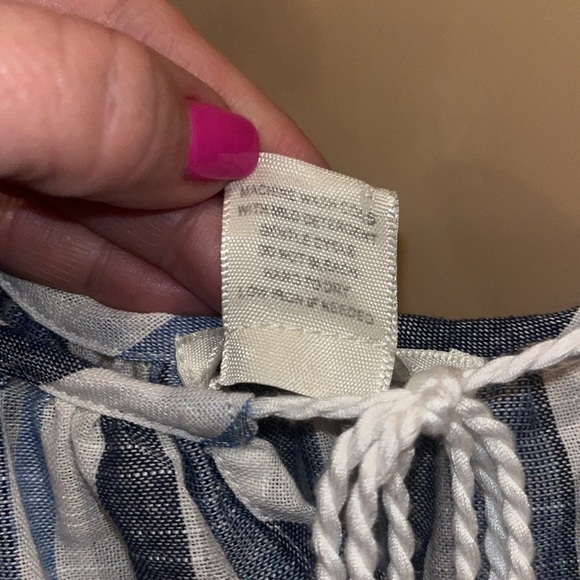 Passport mini puffy sleeve striped dress with tassels ans gathered waist 2X - Picture 6 of 7